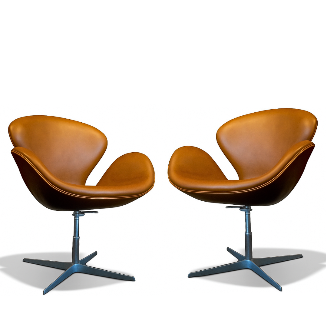 Arne Jacobsen Svanestole – Elegance Walnut læder