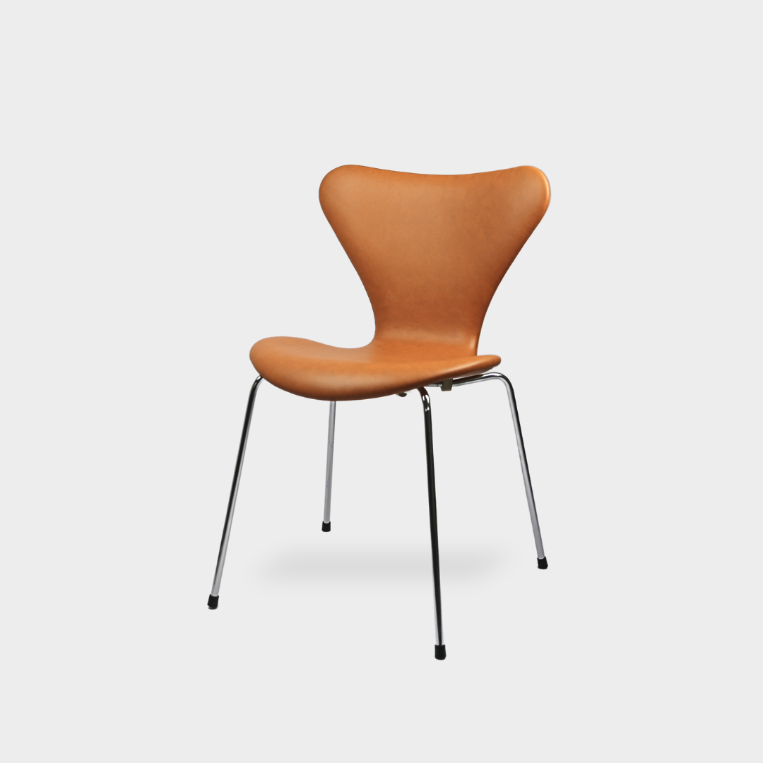 Arne Jacobsen, Syveren stol / Soft læder / Cognac – AUO NORD