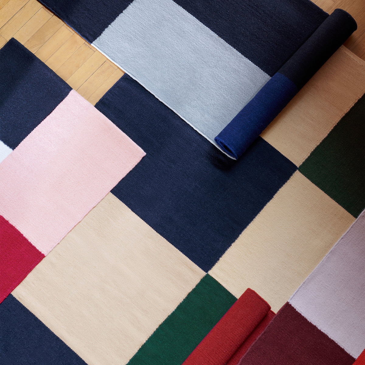HAY Ethan Rug Cook Flat Works Black and Blue
